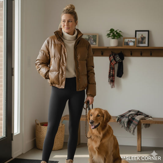 Women's Brown Faux Leather Jacket